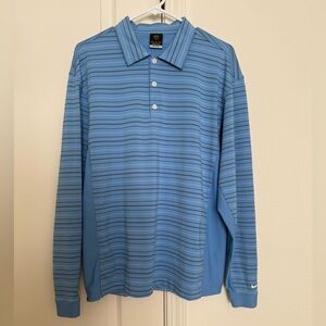 Nike Men's Blue Long Sleeve Polo